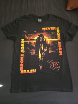 NEVER BROKE AGAIN GRAPHIC T-SHIRT NEW Size  Medium Black Young Boy