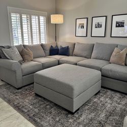 Living Spaces Down Sectional with Ottoman