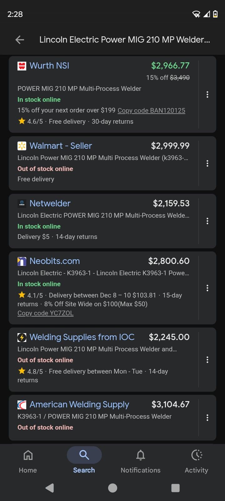 Lincoln Electric Welder 210