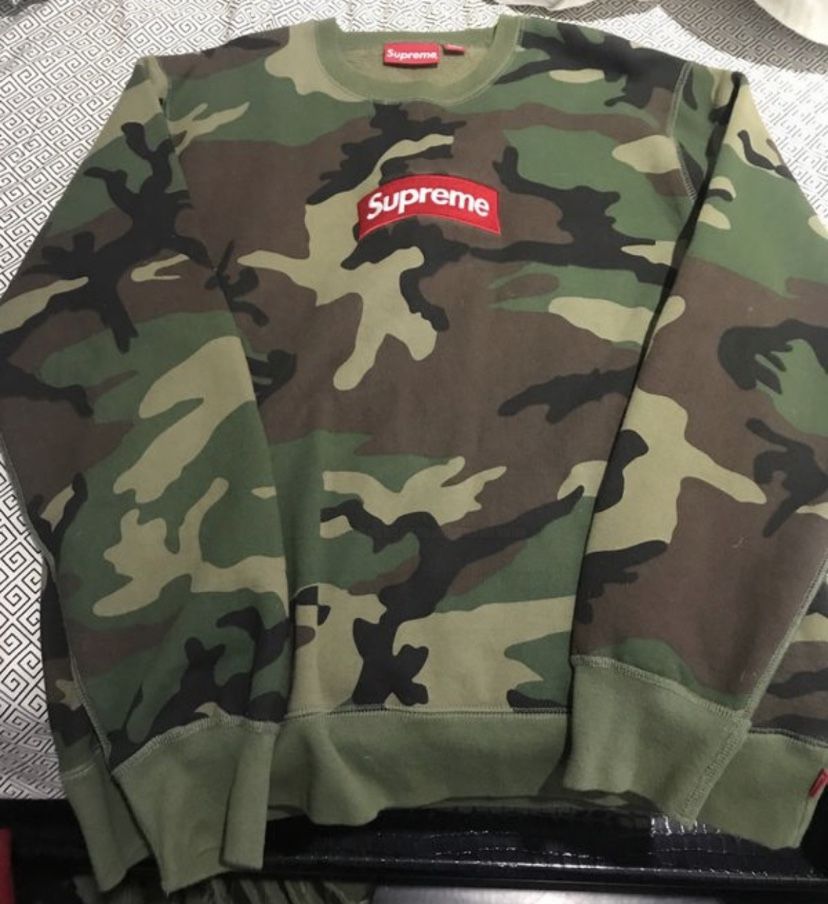 Supreme Box Logo Crewneck (FW15) Woodland Camo