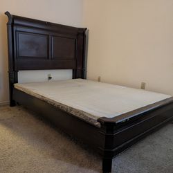 BED FRAME & GLASS TABLE