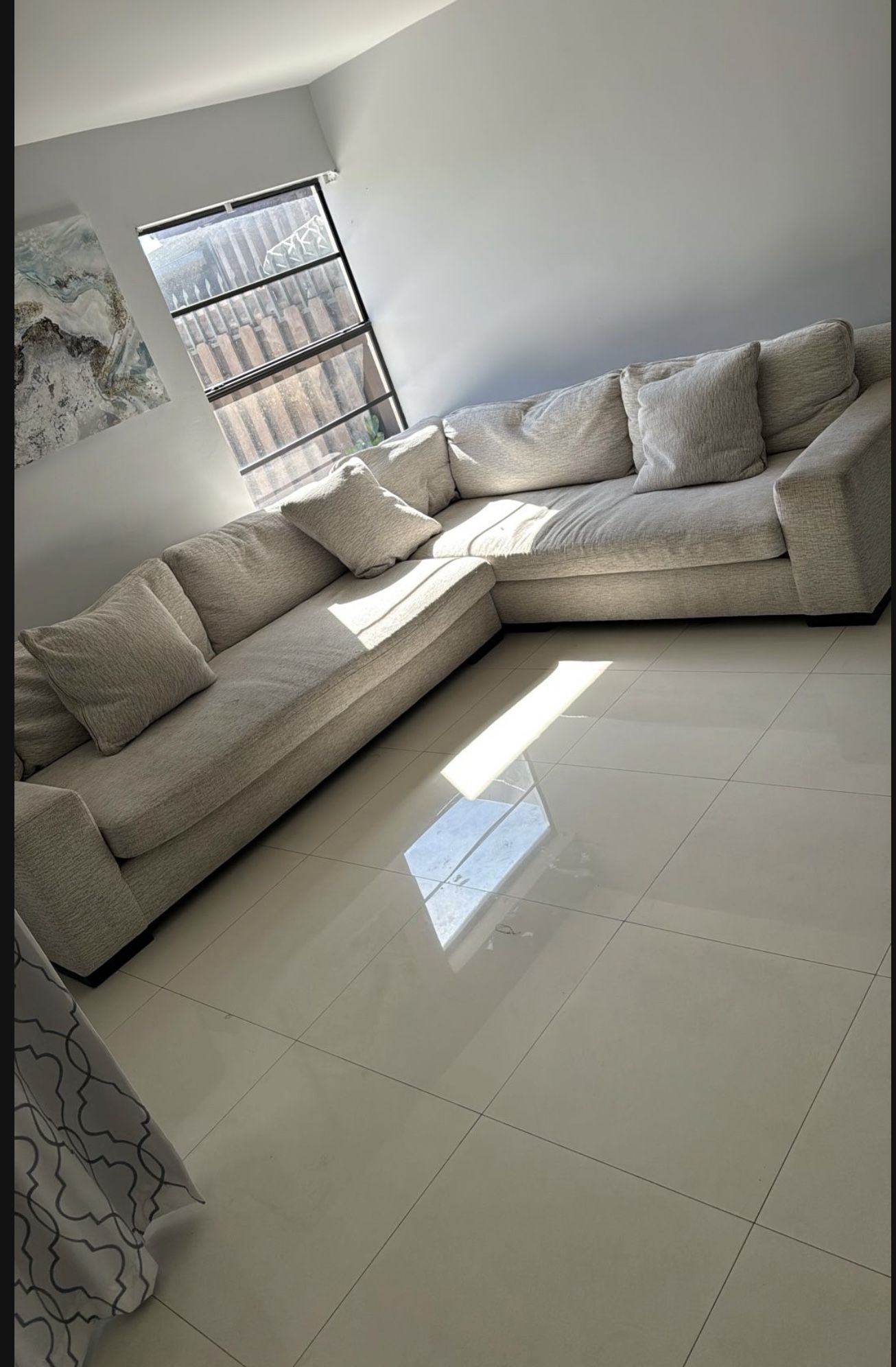 2 Piece Bloom Sectional Feather Couch