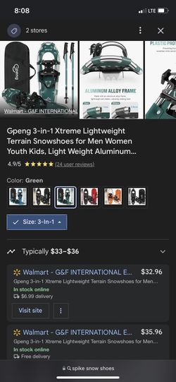 3 In 1 Xtreme Light Weight Terrain Snow Shoes With Pole’s