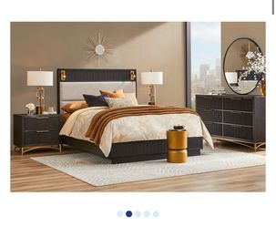 Queen black bedset
