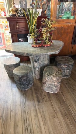 Mid Century extremely beautiful very solid stone bistro set