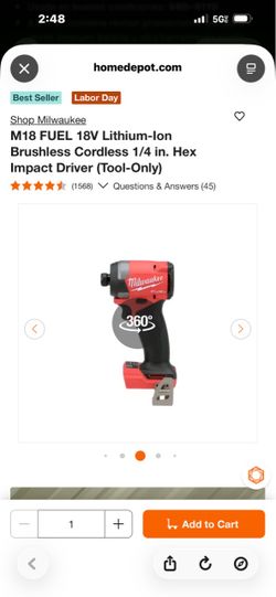 1/4” impact driver Milwaukee