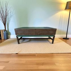 Wood Coffee Table In Dark Sage 