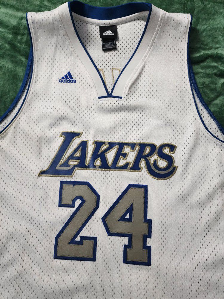 Adidas Kobe Bryant #24 Los Angeles Lakers White Jersey XL RARE Sunday VTG  LOOK