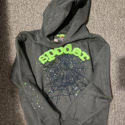 SPIDER HOODIE GREY GREEN MEDIUM 