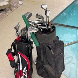 golf clubs, two sets; youth and adult