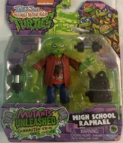 TEENAGE MUTANT NINJA TURTLES Mutants Unleashed HIGH SCHOOL RAPHAEL ACTION FIGURE