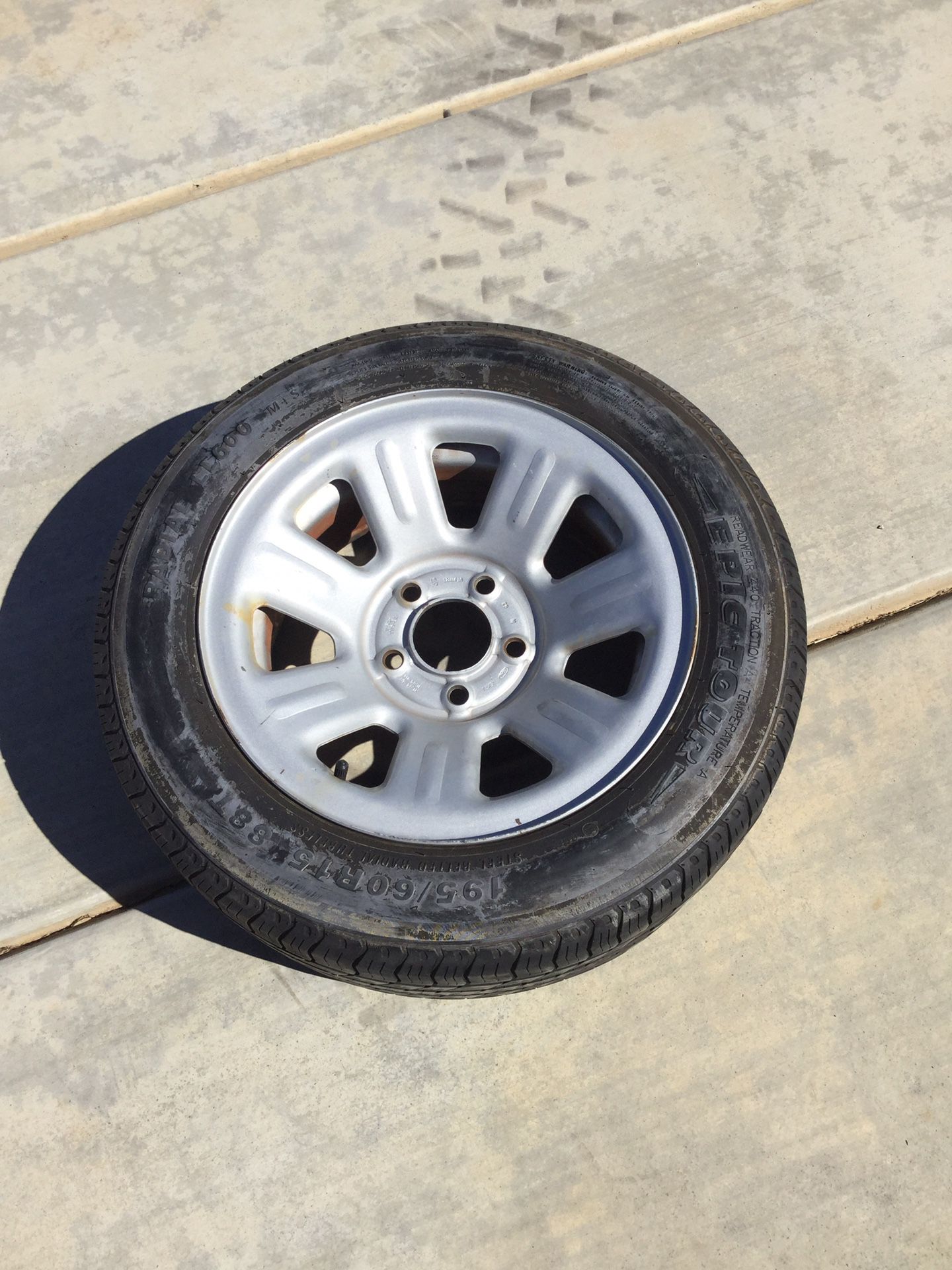 Trailer Tire and Rim 195/60 R15 2 inches between lugs FREE CANT GET ANY CHEAPER
