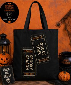 🎃 Halloween Ghost Tour Tote Bag – $25 🎃