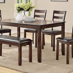 Dining Table + 4 Chairs & Bench 