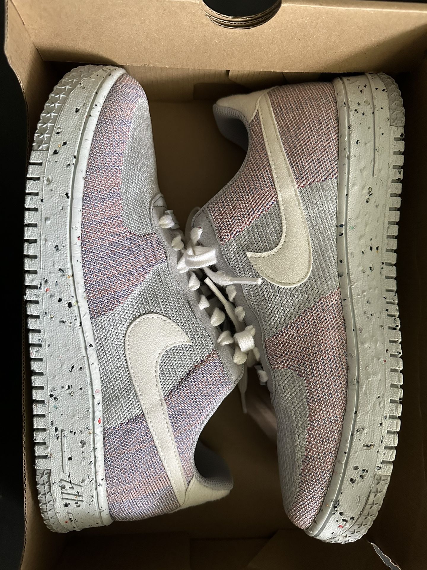 Nike Air Force Low Crater Flyknit Wolf Grey size 10