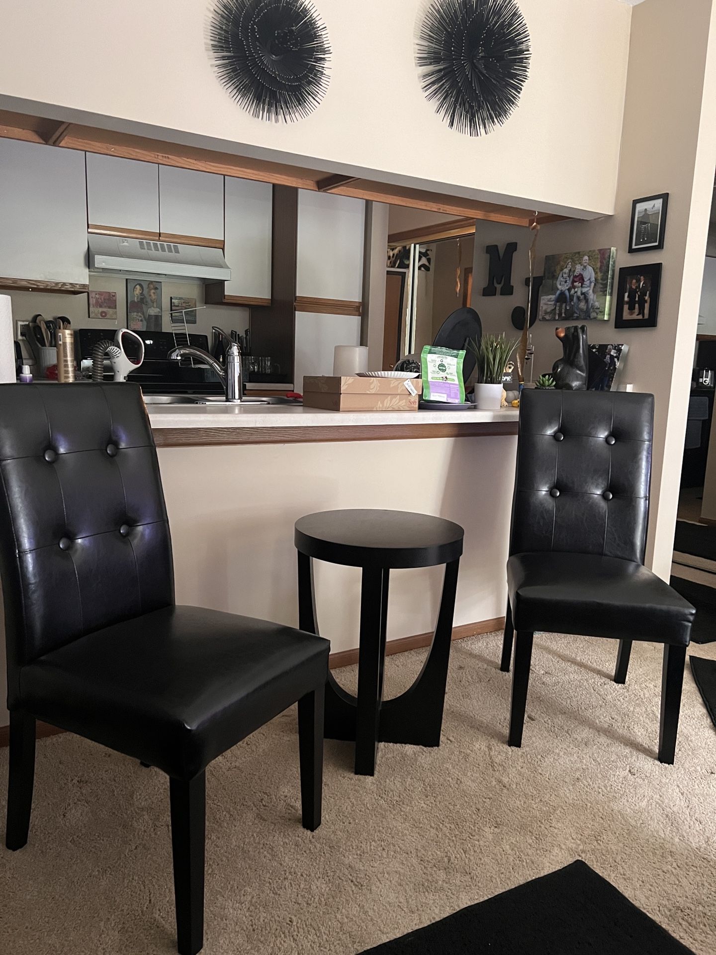 Faux Leather High Back Black Chairs!