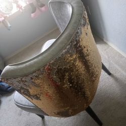 Grey & Gold Curve Chair