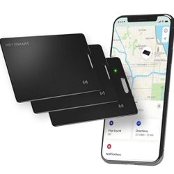 KeySmart SmartCard Wallet Tracker Card, Compatible with Apple Find My App, Rechargeable Thin GPS Item Finder for Luggage Tag, Purse, Passport, Slim Sm
