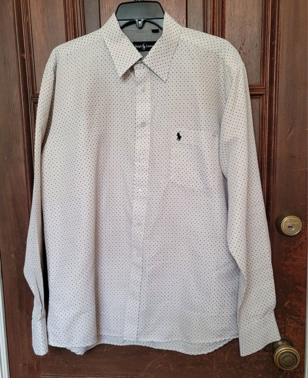 Polo Ralph Lauren Men's White Square Point Button Down Shirt Size 17 1/3-43