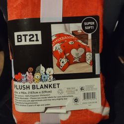 Plush Throw Blanket Bt21 (62" x 90")