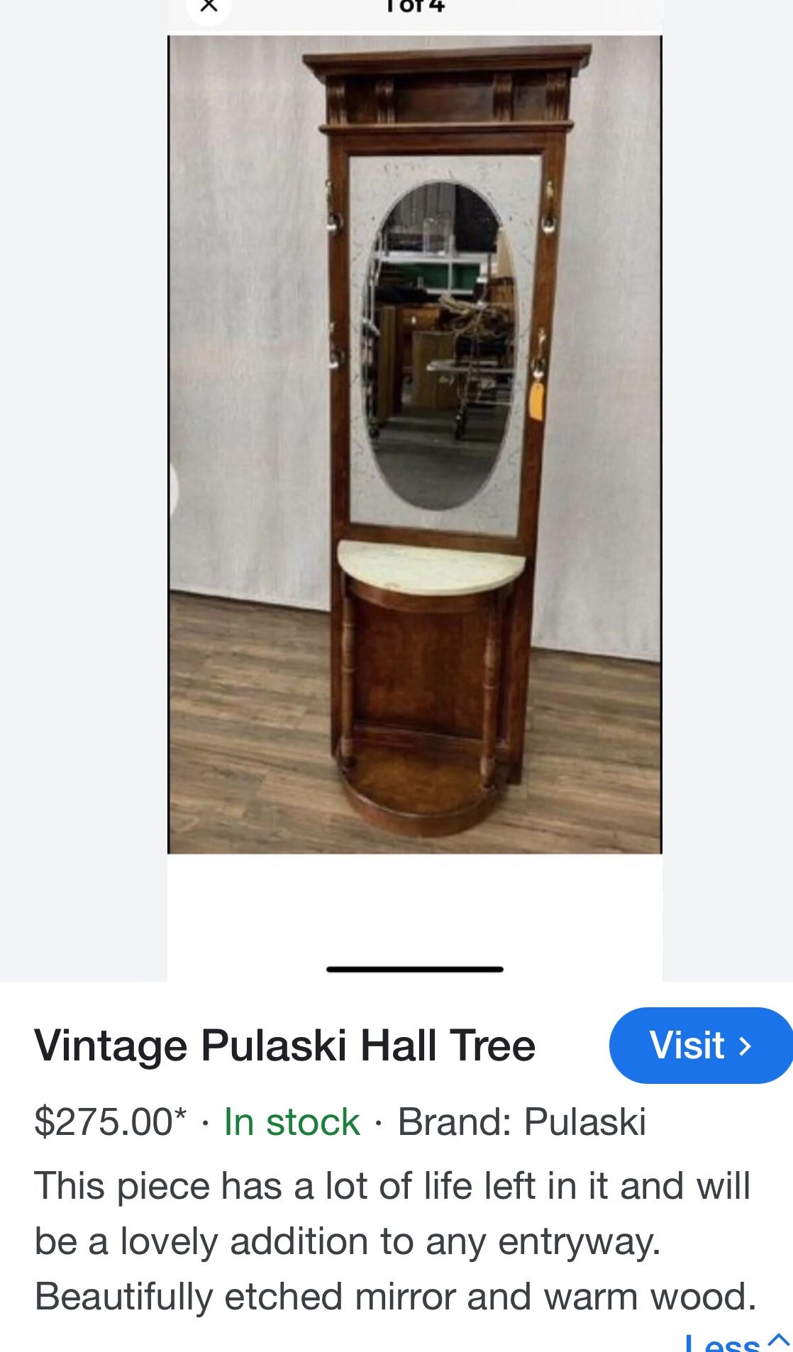 Vintage Pulaski Hall Tree
