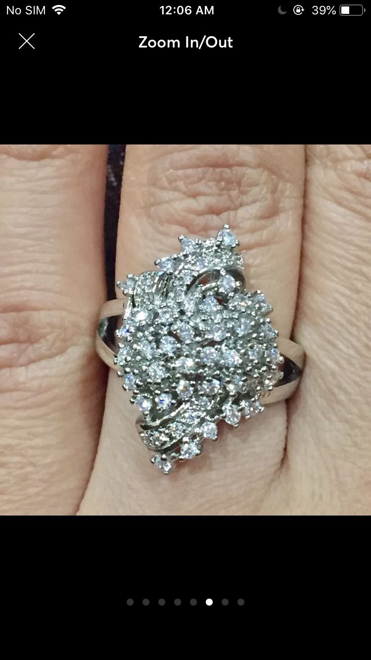 Silver stimulated diamonds ring women’s jewelry accessory accessory