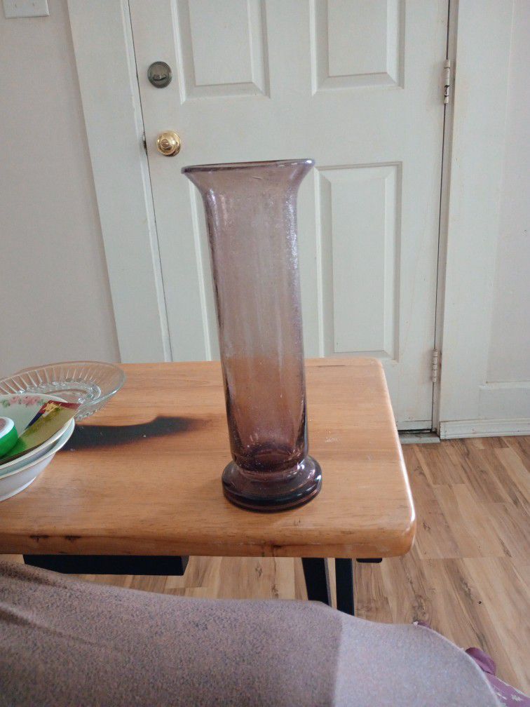 Transparent Purple Bubble Glass Vase