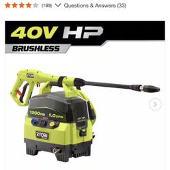 RYOBI PRESSURE WASHER BRUSHLESS 40 V TOOL ONLY NO INCLUDE BATTERY 