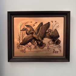 Mid Century Modern Copper Ducks 