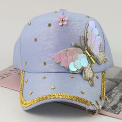 Summer Hat For Women Butterfly Diamond 