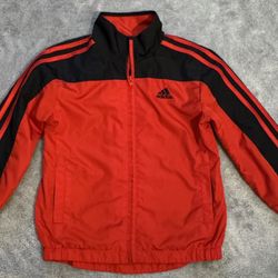 Kids Sz 3T Black Red Classic Adidas Track Jacket 2 Pockets zip Up EUC 15x18