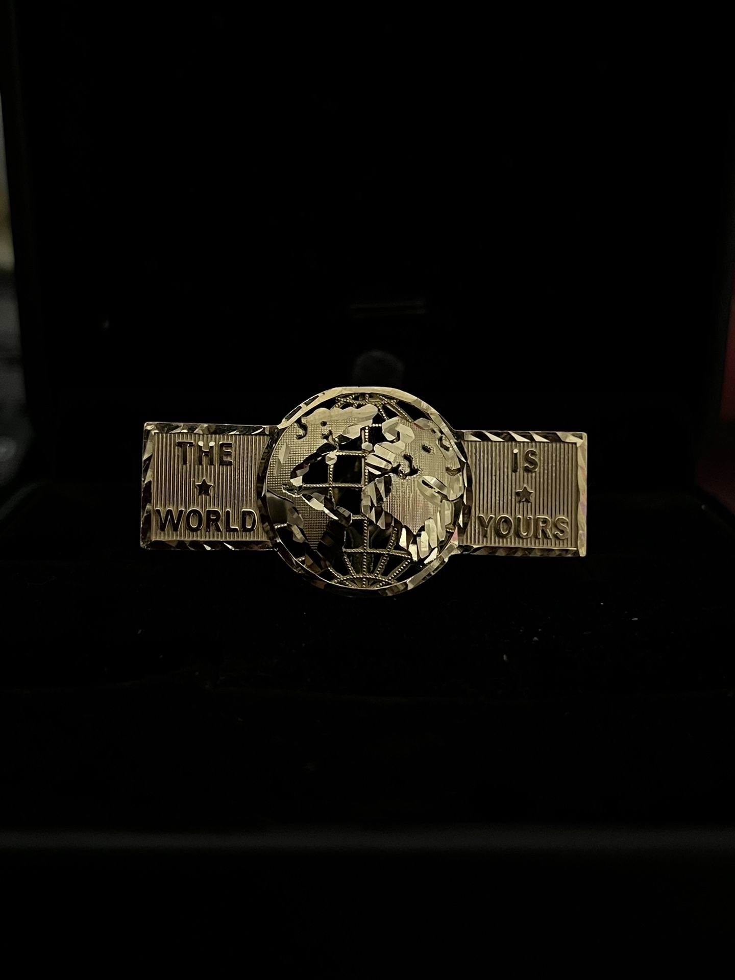 10k Gold Two Finger Ring The World Is Yours