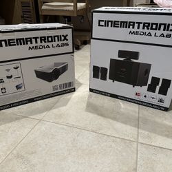 Cinematronix Projector, Surround Sound, and 72” Projector