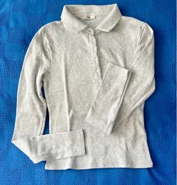 Zara ribbed long-sleeve polo top L
