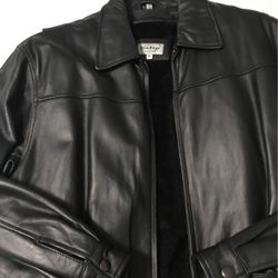 Leather Pilot Jacket Medium  Great For Someone Under 6 feet tall