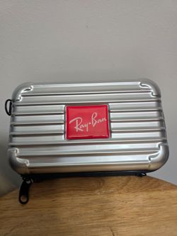 🌟 Ultra-Rare Ray-Ban Mini Hard-Shell Suitcase Crossbody Bag / Eyewear Case (Silver)