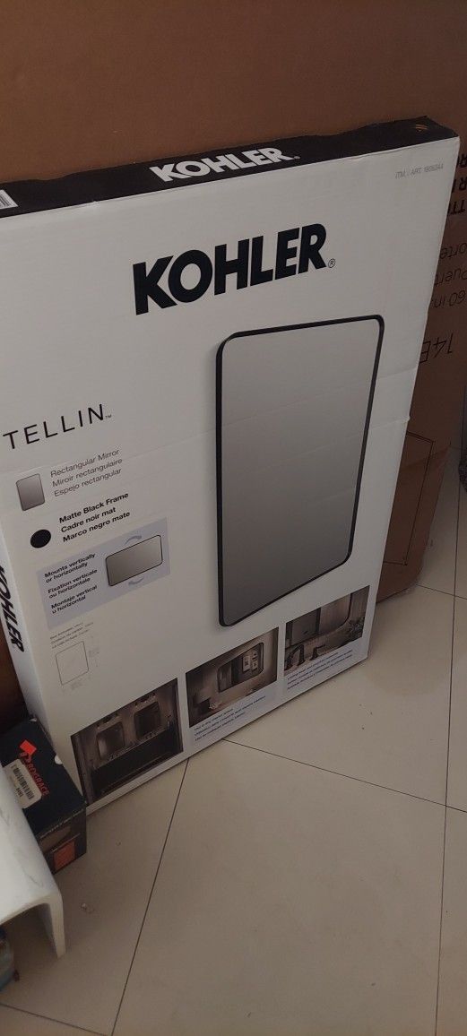 Kohler Tellin 22" x 34" framed mirror $100