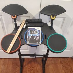 Nintendo wii Rock Band drums set and Rockband  video game