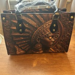 “New”African Themed Purse(8” X 13”)Leather