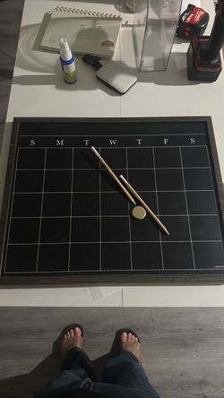 Framed Monthly Calendar chalkboard