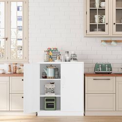 Metal Storage Cabinet-36” Tall Steel File Cabinet with Lockable Doors and Adjustable Shelves-White Steel Storage Cabinet for Home, School, Office, Gar