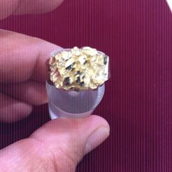 10 K Y Nugget Ring Solid Gold