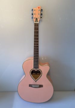 Pink Concert Style Acoustic Guitar by JJ Heart for Sale in Pink Concert Style Acoustic Guitar by JJ Heart for Sale in