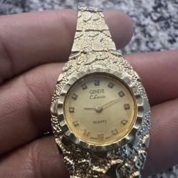 10K GOLD NUGGET WATCH