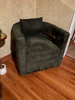 Forest Green Swivel Chenille Accent Chair – $150