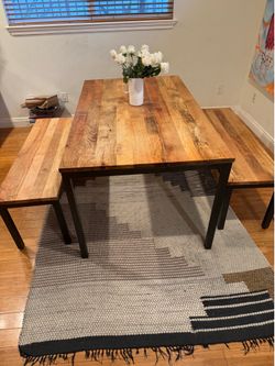 West Elm Box Frame Dining Table and Bench set