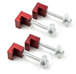 J Hook Crossover Tool Box Mounting Clamps For Pickup Truck Tool Box Mount Tie Downs (4 PCS, Red)