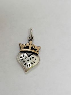 James Avery Queen of My Heart silver & Bronze Charm
