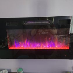 Wall Mounted Faux Fireplace With Heat Option