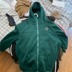 Green Full-Zip Hoodie with built in Ski mask plus Hood
